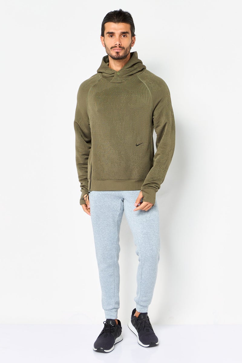 Nike Men Therma Fit Long Sleeve Training Hoodie, Green - Image 4