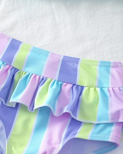Mioglrie Baby Swimsuit Girl 6 9 12 Months Baby Bathing Suit Girl Infant Two Piece Stripe Blue Bikini Summer Beach Swimwear Tankini Set - Image 2