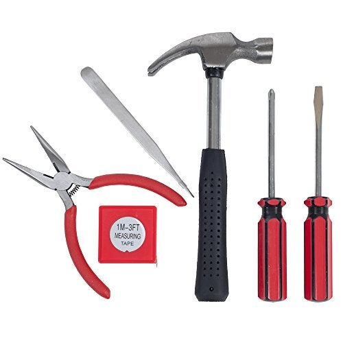 Stalwart - 75-HT1007 Household Hand Tools, Tool Set - 6 Piece by , Set Includes – Hammer, Screwdriver Set, Pliers (Tool Kit for the Home, Office, or Car) Black - Image 2