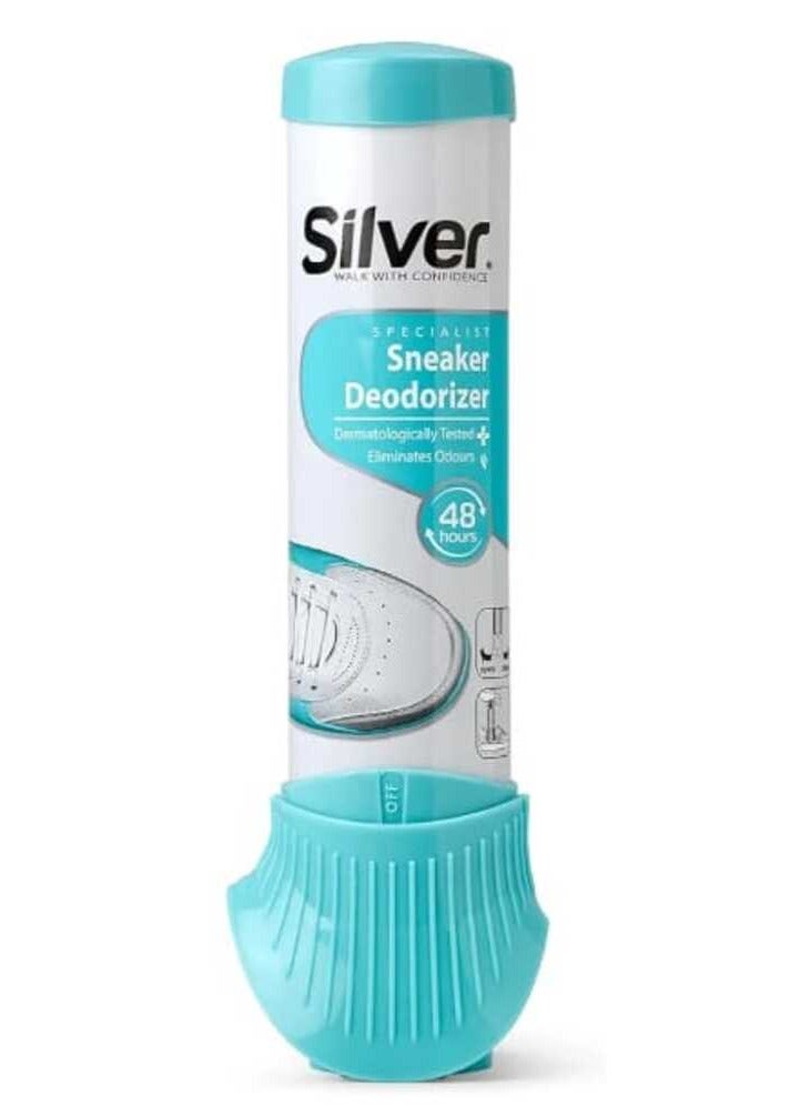 Silver Silver Shoe Deodorizer Antibacterial Suitable for All Types of Shoes Instant Freshness Lasts up to 48 Hours Effective and Safe Shoe Care 100 Grams - Image 1