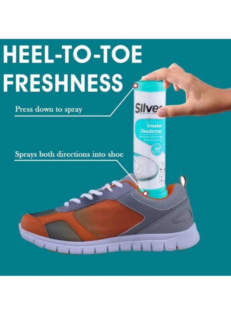 Silver Silver Shoe Deodorizer Antibacterial Suitable for All Types of Shoes Instant Freshness Lasts up to 48 Hours Effective and Safe Shoe Care 100 Grams - Image 5