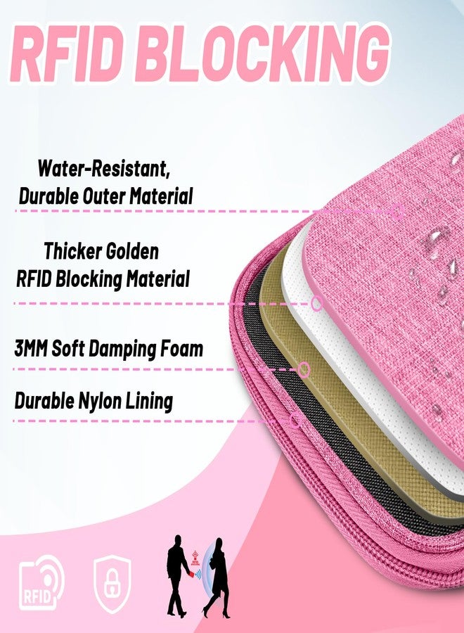 EPIMA Passport Holder for Travel Essentials, RFID Blocking Protector Passport Wallets, Passport Document Organizer Case for Travel Must Have, Pink, Travel Fashion - Image 2
