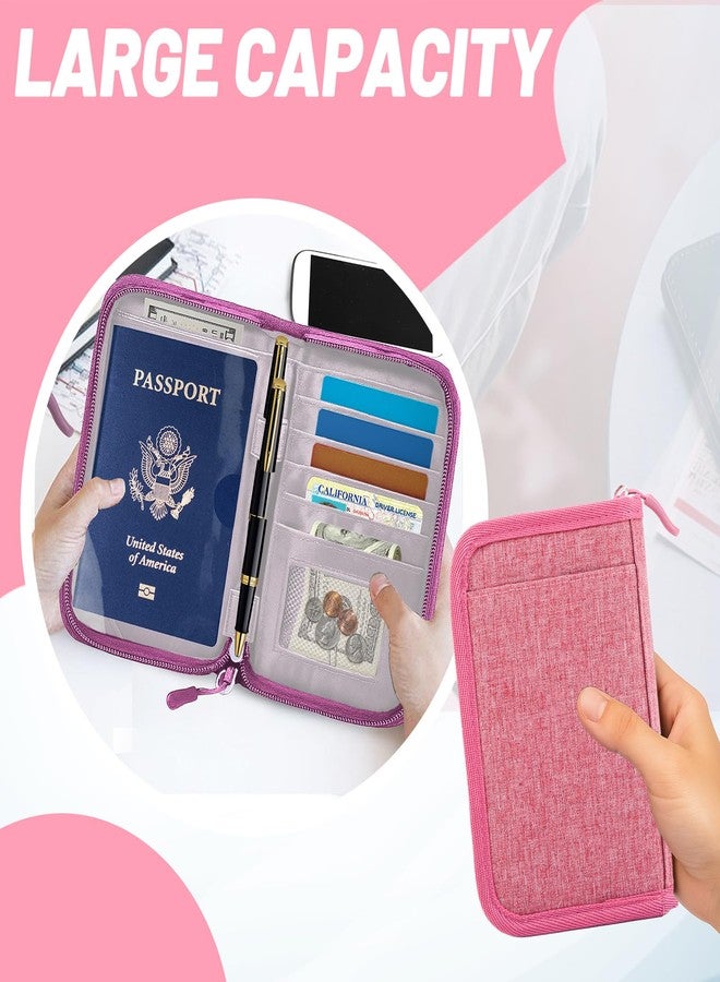 EPIMA Passport Holder for Travel Essentials, RFID Blocking Protector Passport Wallets, Passport Document Organizer Case for Travel Must Have, Pink, Travel Fashion - Image 5