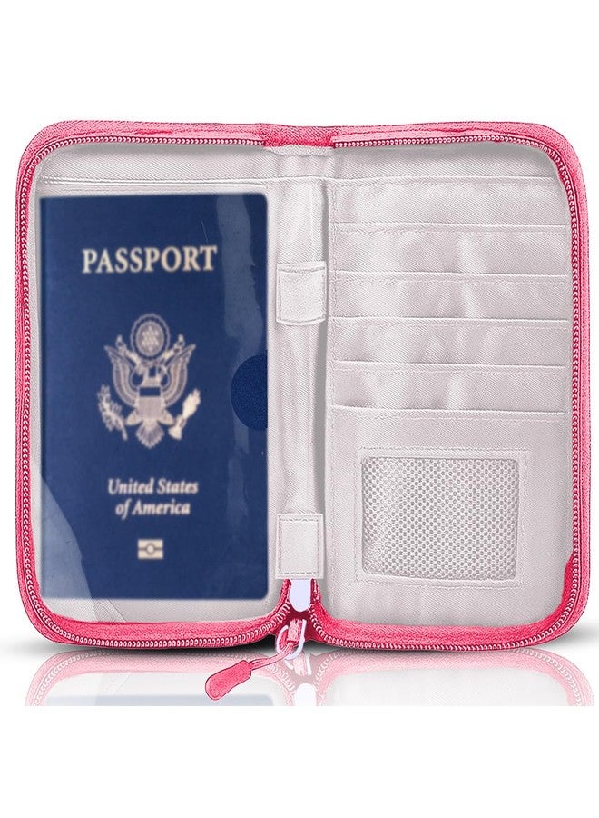 EPIMA Passport Holder for Travel Essentials, RFID Blocking Protector Passport Wallets, Passport Document Organizer Case for Travel Must Have, Pink, Travel Fashion - Image 1