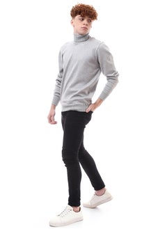 Ribbed Turtle Neck Grey Basic Pullover - pzsku/Z3941BEDFFE68E34212DFZ/45/_/1727254346/56dbd239-0f82-4bb4-9818-2efbde0f6e7f