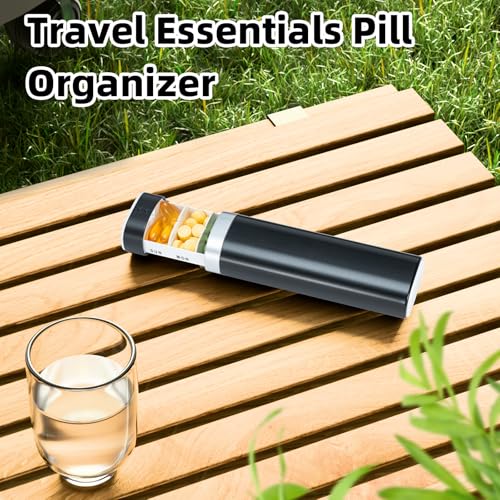 Betife Travel Pill Organizer Weekly 7 Day, Compact Daily Pill Box, Portable Medicine Case, Cute Pill Holder for Vitamins Supplements, Drawer-Shaped Pills Organizer (Black) - Image 5