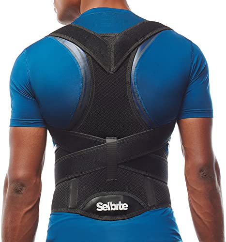 Selbite Back Brace Posture Corrector for Men and Women - Adjustable Posture Brace for Upper and Lower Back Pain Relief - Muscle Memory Support Straightener (Small (Waist 28”-32”)) - Image 1