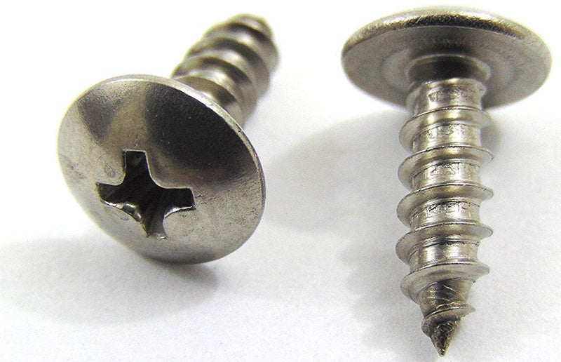 Bolt Dropper No. 6 x 1/2" Stainless Truss Head Phillips Wood Screw, (100 pc), 18-8 (304) Stainless Steel Sheet Metal Screws, Type A Point, Plain Finish by - Image 1