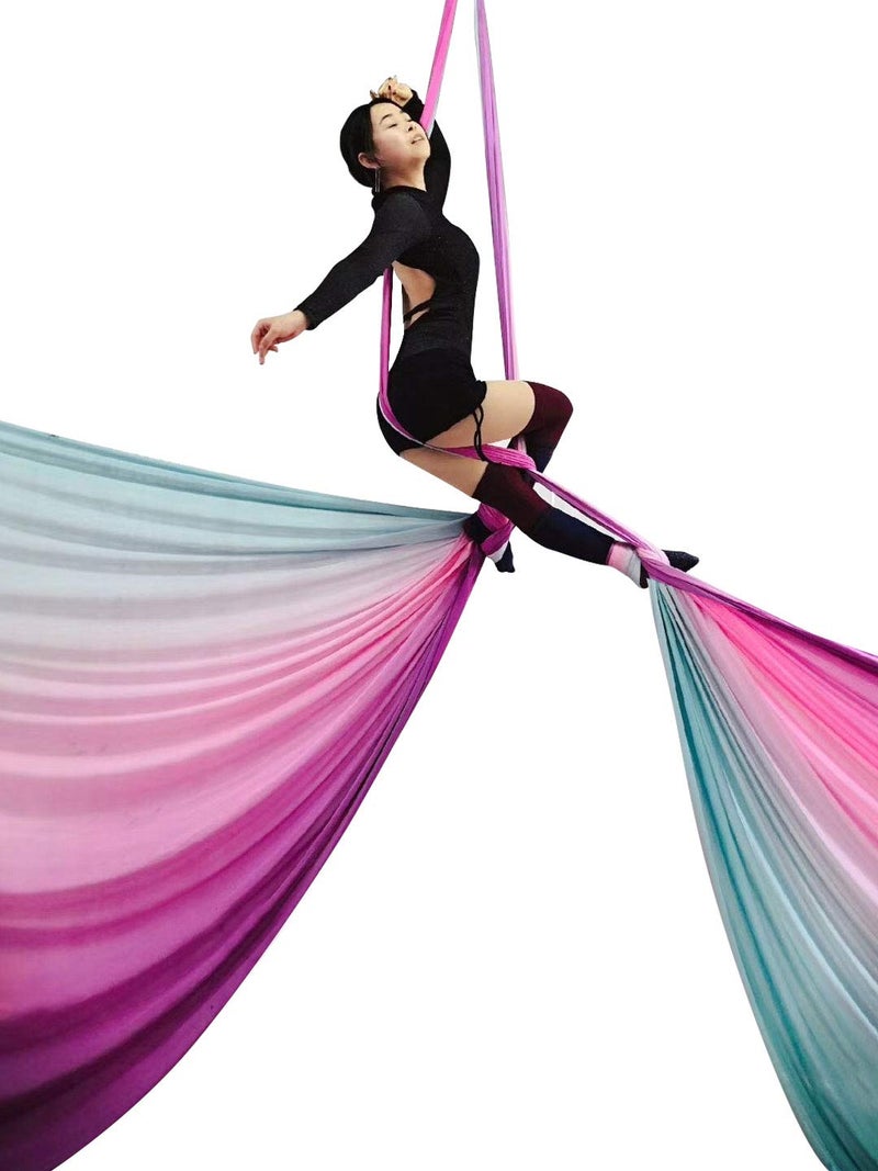 DASKING Aerial Silks Kit for Beginners & Pros - 10Yd Durable Fabric, Pro Safety Hardware & Easy Setup Guide - Yoga Hammock, Swing, Silk Rigging Kit (Multicolor-G) - Image 5