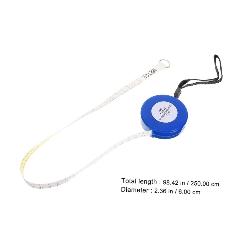 Didiseaon Animal Weight Measuring Tape 2.5m Blue Pig Cattle Goat Body Tape Measure for Livestock Chest Girth and Weight Measurement Farm Use Random Style - Image 2