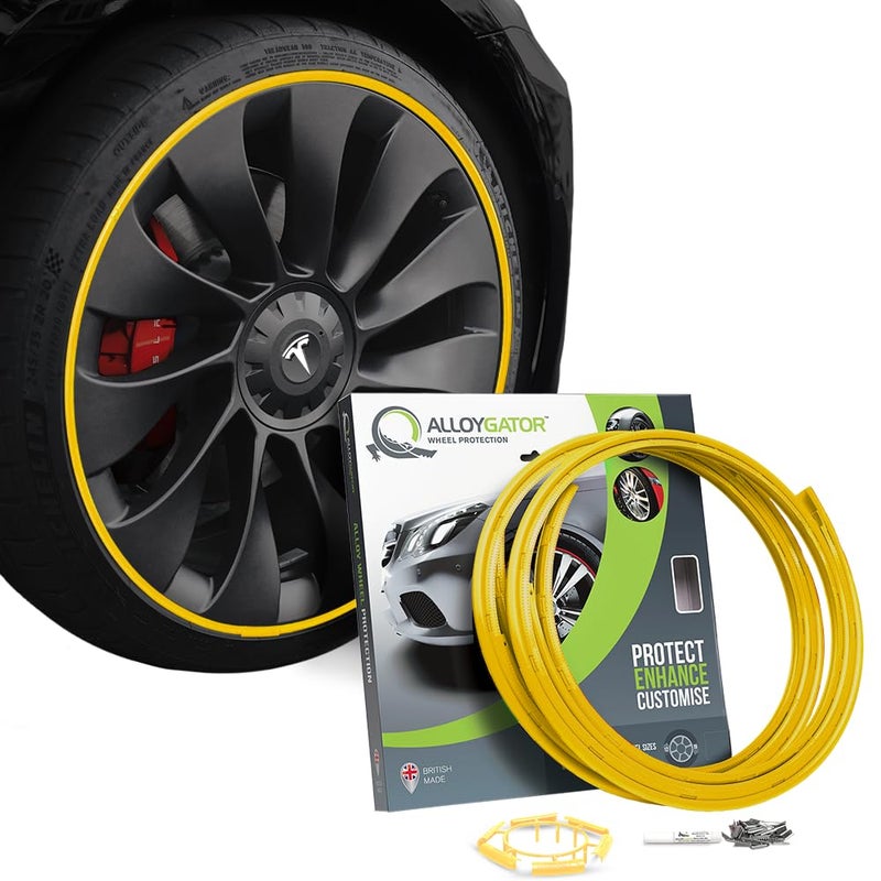 ALLOYGATOR AlloyGator Yellow Alloy Wheel Protectors For Upto 19" Wheels | Fits All Cars | Premium Quality Rim Protectors | 15 Colours Available - Image 1