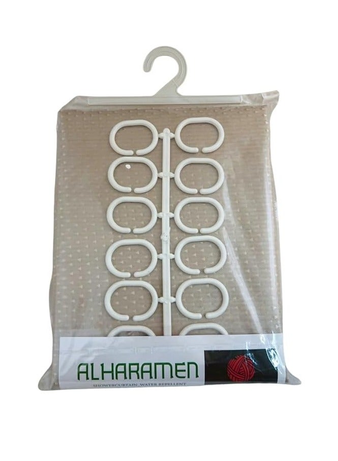 Waterproof Shower Curtain 2m x 2.4 Fiber, Embossed (Cocoa) - Image 2