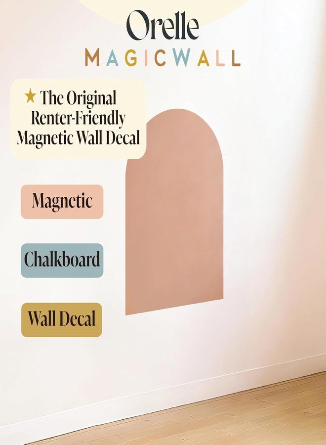 Orelle MagicWall | Magnetic Arch Wall Decal - Repositionable & Renter-Friendly | Peel & Stick Magnetic Wall Decal Chalkboard | Playroom Essentials | Midi 20 x 26” | Mocha - Image 2