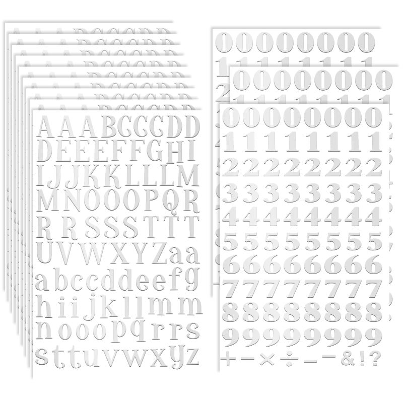 Prasacco Silver Letter Stickers  Self Adhesive Alphabet  Number Stickers for Graduation Cap Decoration