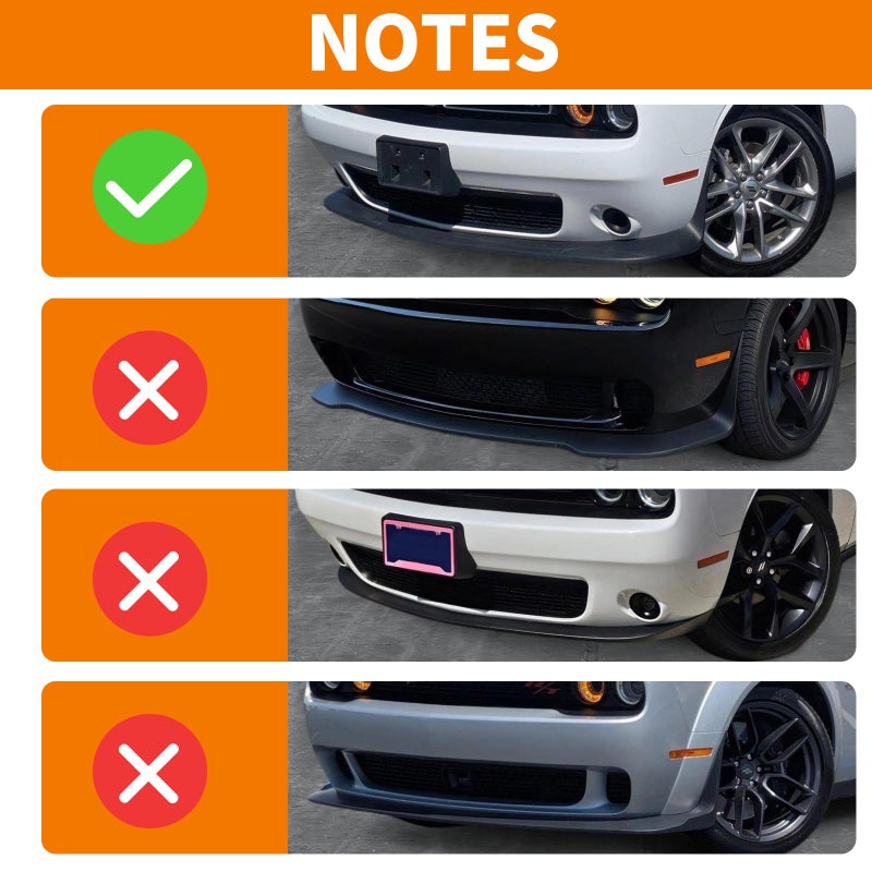 PDKLIN for Challenger Front Bumper Lip Splitter Protector Cover Trim for 2015-2023 Dodge Challenger GT RT SRT Blue Exterior Accessories 2pcs - Image 2