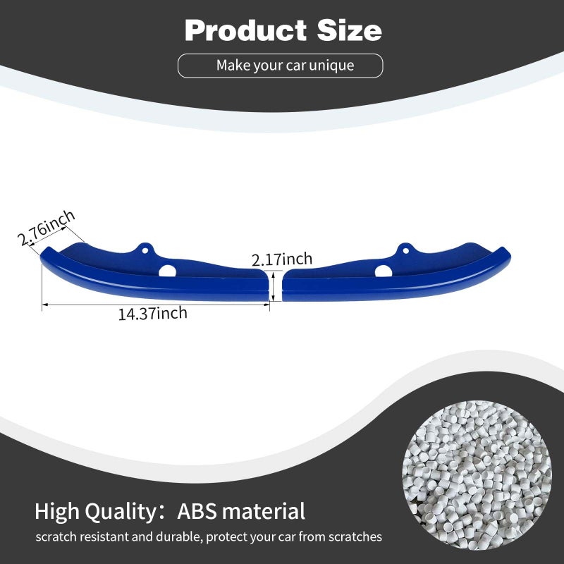 PDKLIN for Challenger Front Bumper Lip Splitter Protector Cover Trim for 2015-2023 Dodge Challenger GT RT SRT Blue Exterior Accessories 2pcs - Image 3