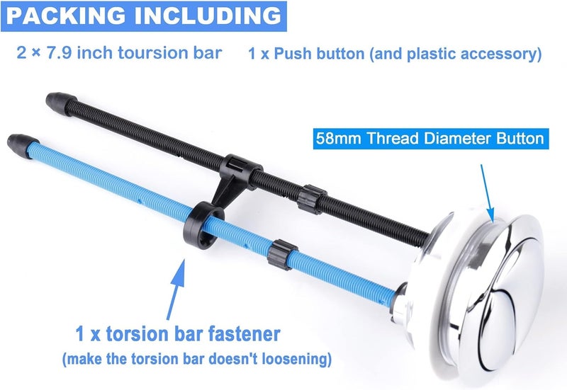 VALLVATER Toilet Push Button 58mm Thread Diameter Dual Push Flushing Button Adjustable Toilet Water Tank Button - Image 5