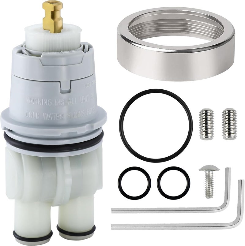 LOWCUS RP19804 RP46074 Shower Cartridge Replacement for Delta 1300/1400 Series 13/14 Series, Compatible with Delta Monitor MultiChoice Rough-in Valve, Include RP22734 (RP46074+Bonnet Nut) - Image 1