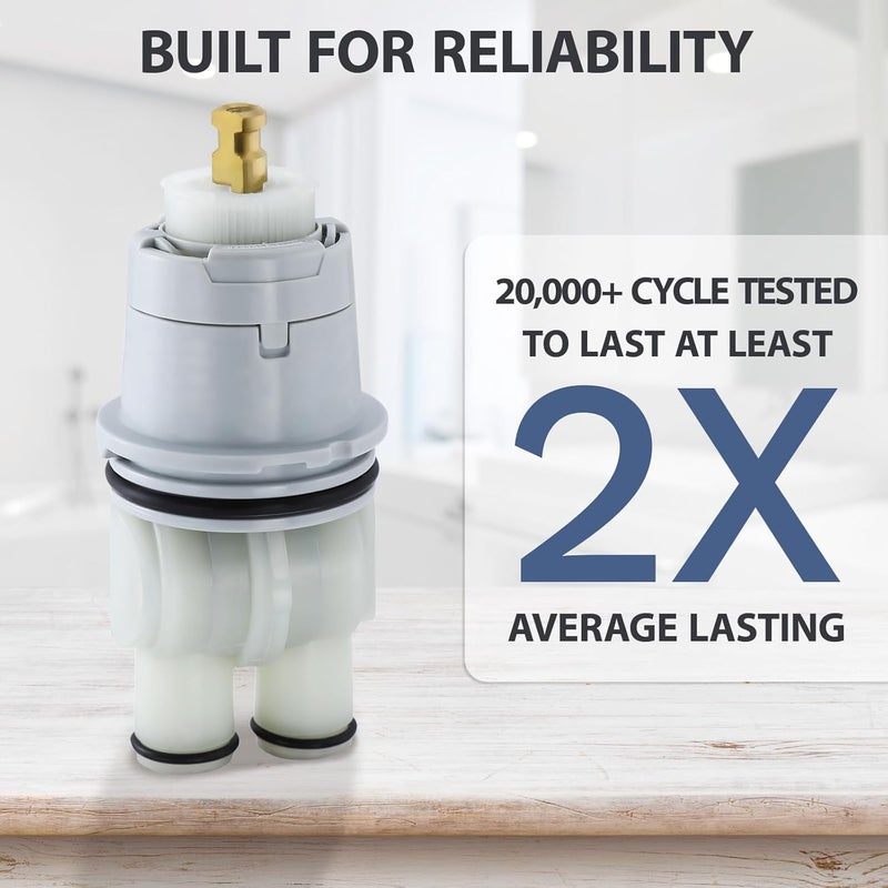 LOWCUS RP19804 RP46074 Shower Cartridge Replacement for Delta 1300/1400 Series 13/14 Series, Compatible with Delta Monitor MultiChoice Rough-in Valve, Include RP22734 (RP46074+Bonnet Nut) - Image 2