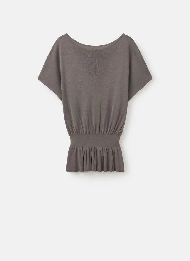 Mango 35-TOPO Ruched Fine-Knit Sweater for Women | Best Price UAE