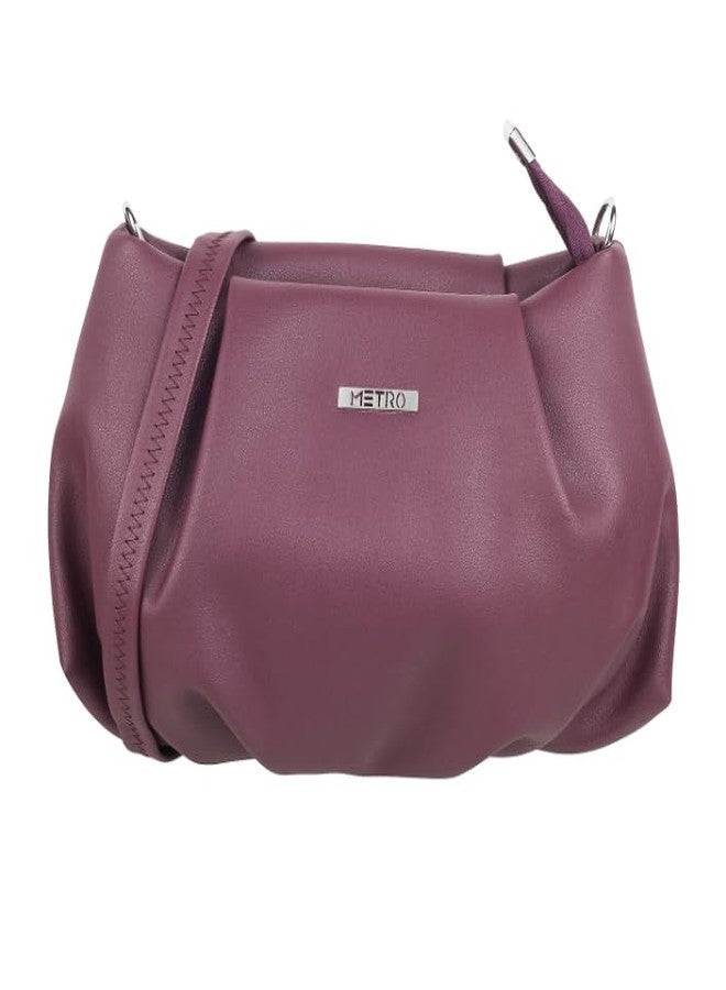 Metro Women Maroon Shoulder Bag (66-101) - Image 1