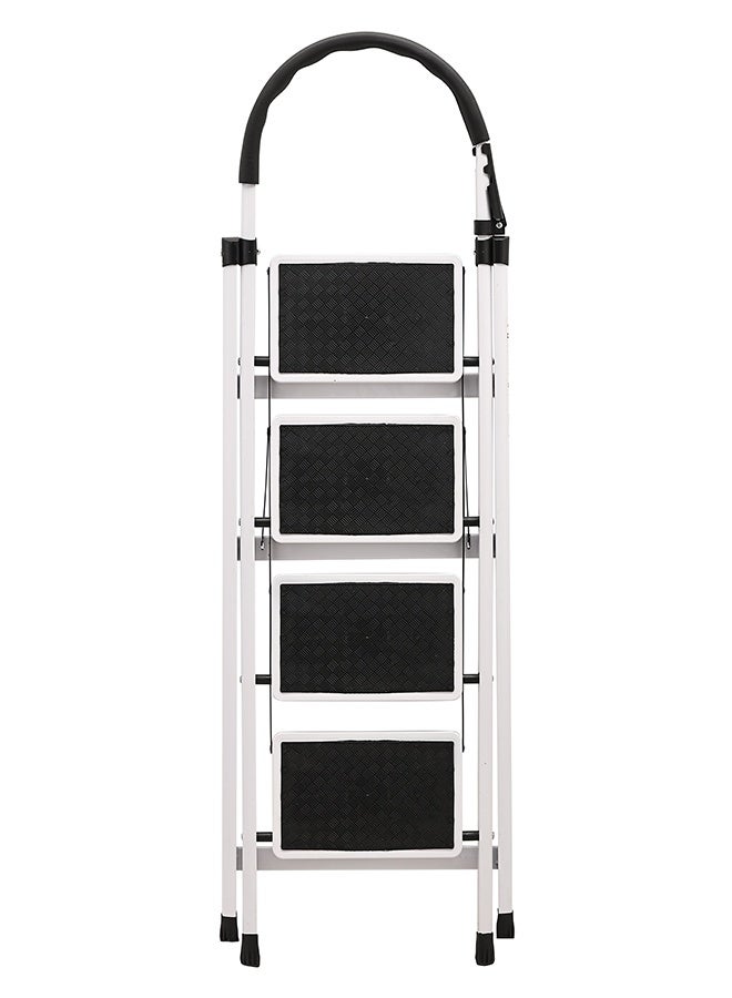 LAWAZIM Pro7 4-Step Folding Ladder With Tools Hanger - White - 120kg Load Capacity Step Stool with Convenient Handgrip, Tools Holder Rack, Anti-Slip Pedals - Multi-Use Ladder for Kitchen & Household - Image 4