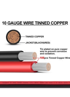 KASTWAVE Extension Cable 10AWG SAE to SAE Quick Disconnect Wire Harness SAE Connector for Solar Panel Battery Tender Motorcycle Cars Tractor 10 Gauge (1Meter)  - Image 3