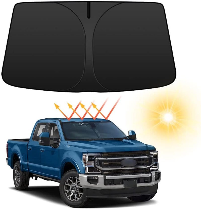 YOFAMO Car Front Windshield Sun Shade for Ford F-250 (2017-2022) - Foldable Sunshade Protector - Image 1