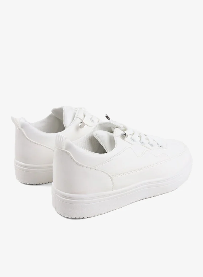 Viny White Viny Unisex School Sneakers – Lace-Up – Back to School Essentials – White  | Best Price UAE