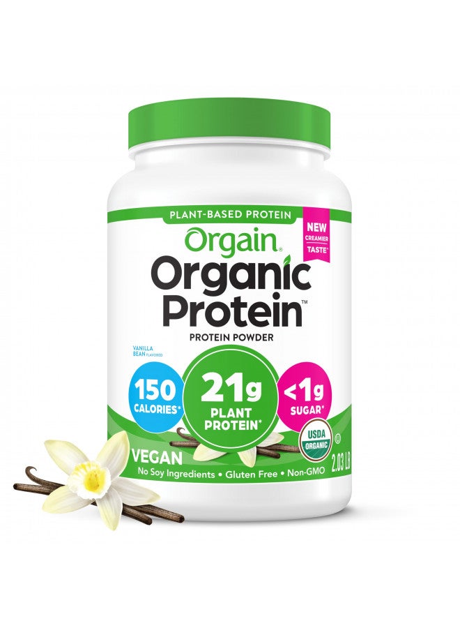 Orgain Orgain Organic Vegan Protein Powder, Vanilla Bean - 21g of Plant Based Protein, Low Net Carbs, Gluten Free, Lactose Free, No Sugar Added, Soy Free, Kosher, Non-GMO, 2.03 Lb - Image 2