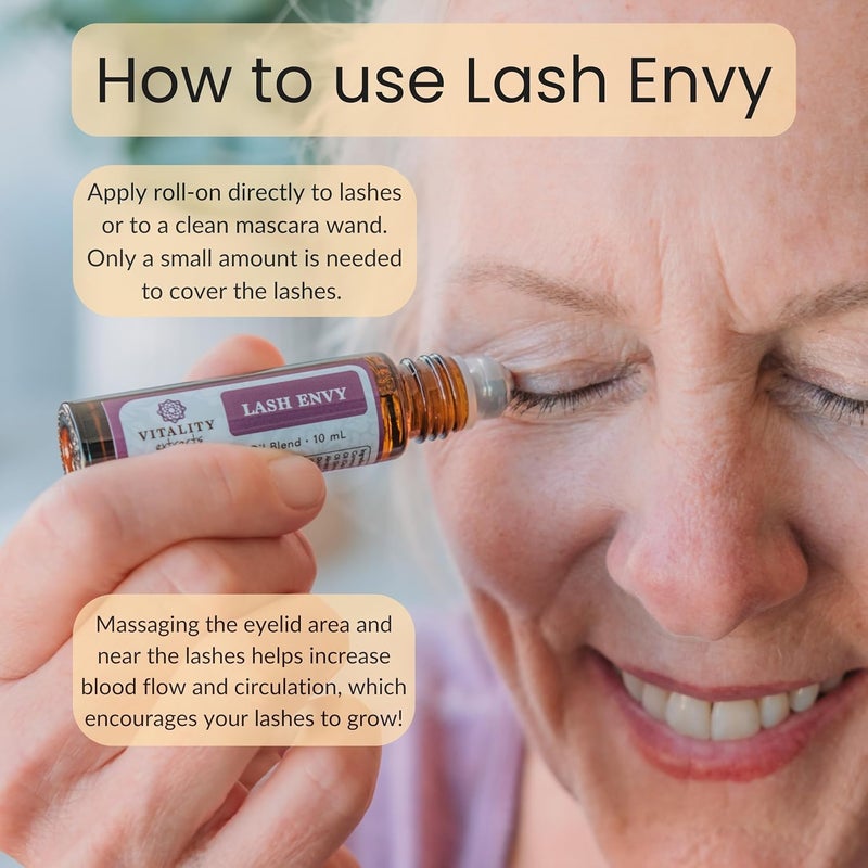 Vitality Extracts Lash Envy RollOn Eyelash Enhancing Serum Essential Oil Blend Castor Oil Thicker Fuller Looking Lashes Fatty Acids - Image 4