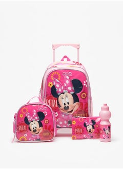 Disney Minnie Mouse Print 4-Piece Trolley Backpack Set  - Image 1