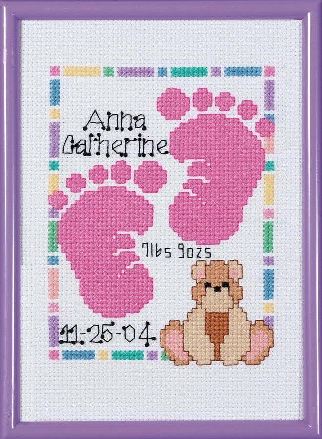 Janlynn Baby Footprints Counted Cross Stitch Kit