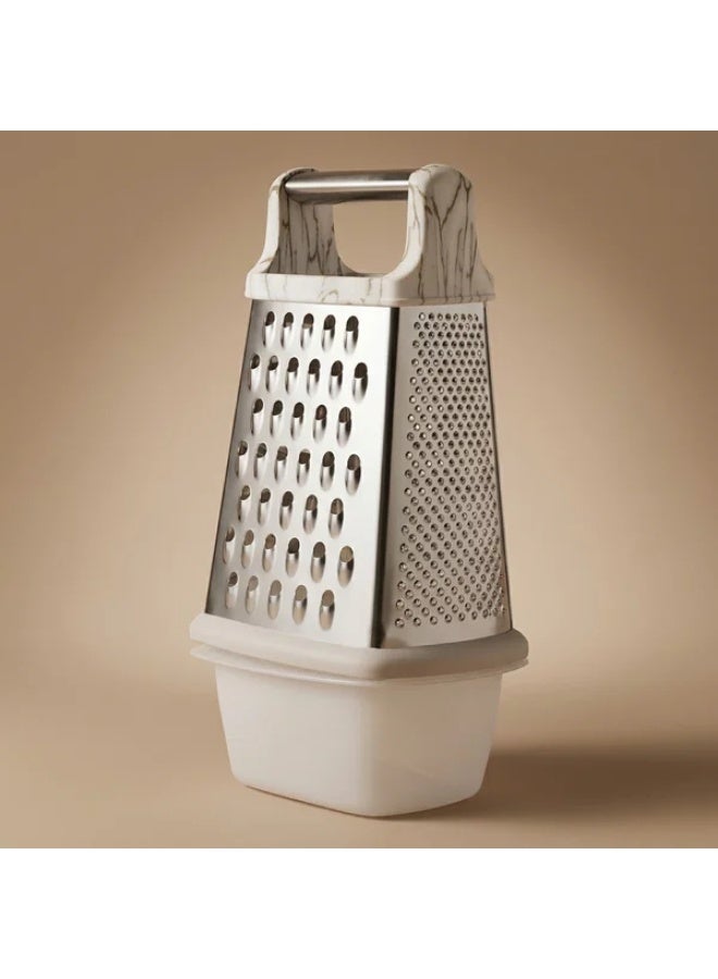 Alsaif grater, 4 sides, plastic handle - silver - Image 1