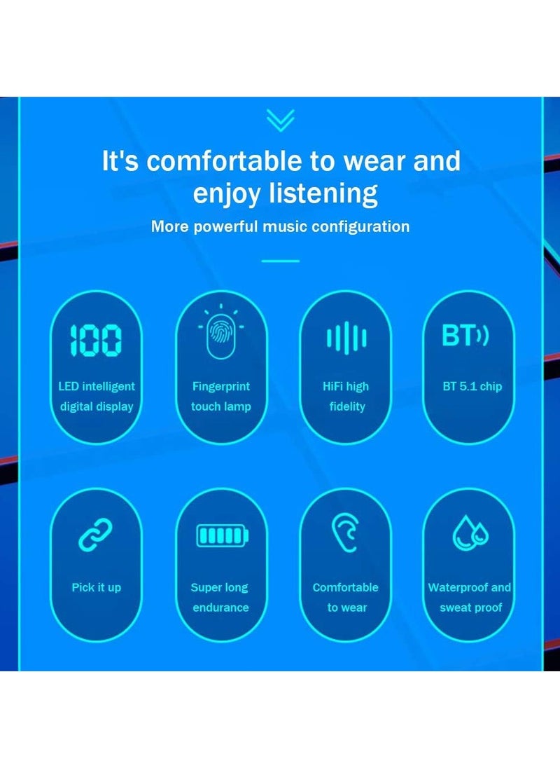 DubaiGallery - TWS Bluetooth Earphone 5.0 Wireless Headphones Waterproof Earbuds LED Display HIFI Sport Gaming Music Heasets - Image 1
