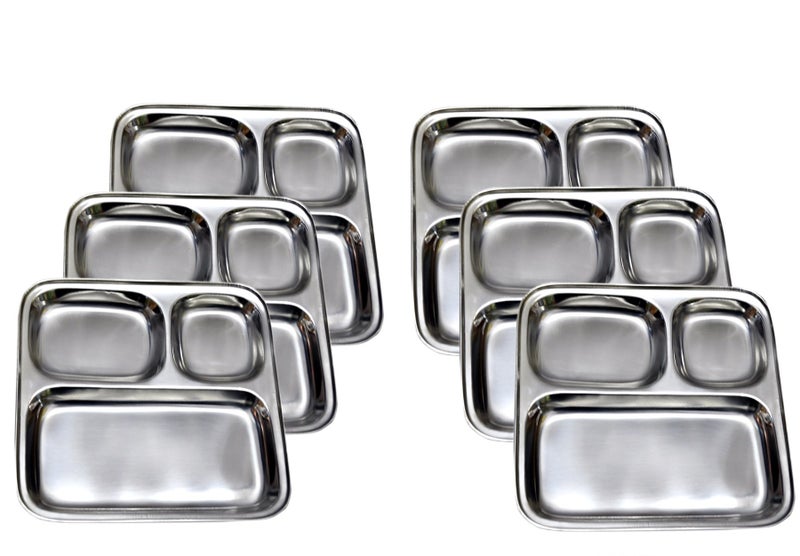 Dynore 18 pcs Stainless Pav bhaji Plate Dinner Set - Image 4