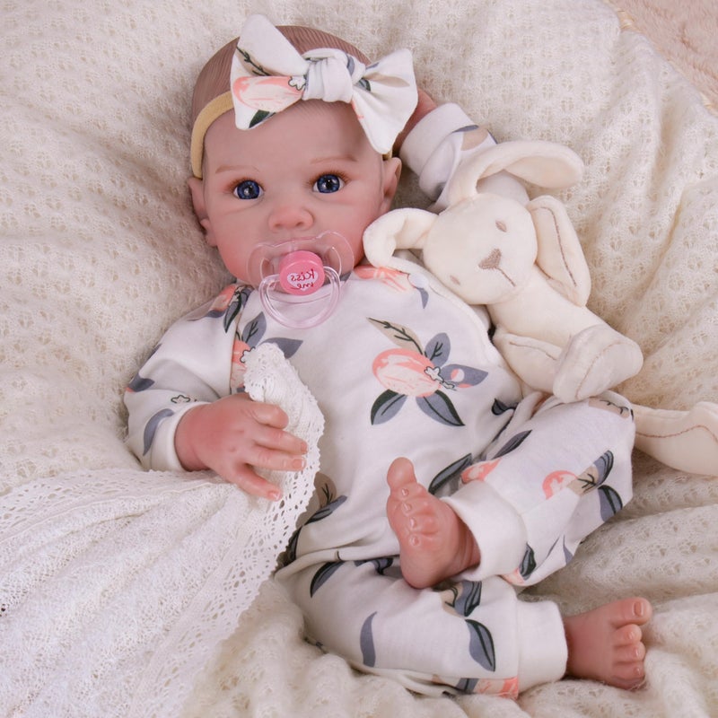 Milidool Lifelike Reborn Baby Dolls Girl - 20 Inch Realistic Newborn Baby Dolls with Poseable Body, Real Life Baby Dolls with Accessories for 3+ Year Old Girls Gifts, Pretend Play, Collection - Image 3