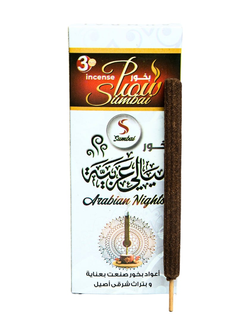 Incense 3 Hours Sampai (Arabian Nights) Contains 6 Sticks Luxury Bakhoor