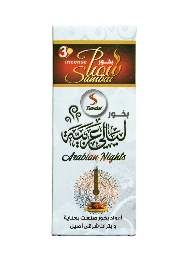 Incense 3 Hours Sampai (Arabian Nights) Contains 6 Sticks Luxury Bakhoor