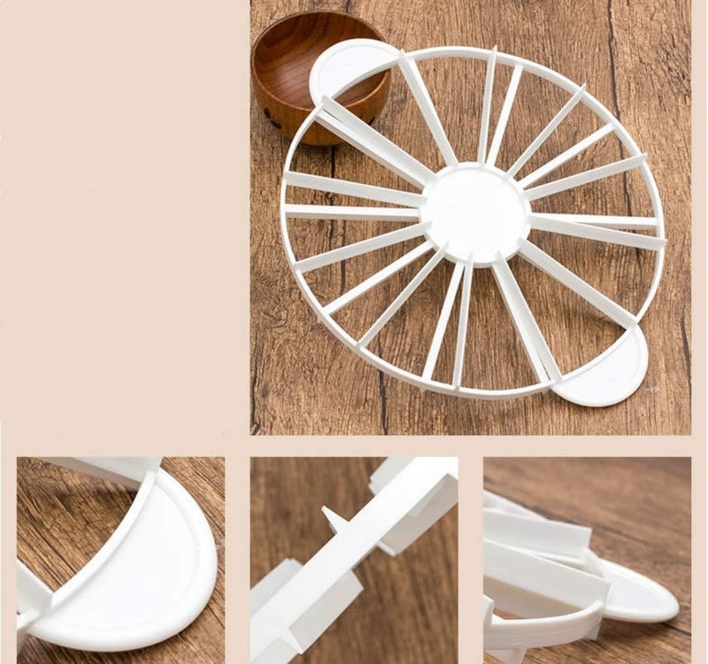 XIAOHONG Round Cake Slice  Pie Slicer Marker Cake Divider Cheesecake Cutter Double Sided Cake Portion Marker 10 or 12 SlicesWorks for Cakes Up To 16Inches Diameter - Image 4