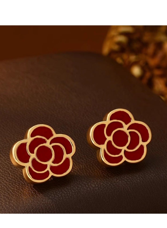 رمز الموضة في الشرق الأوسط | أقراط الورد المينا، ارتدي الرومانسية قرب أذنيك - Image 2