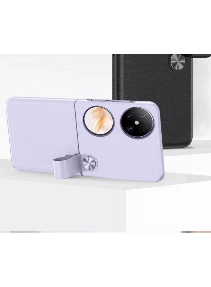 general Compatible with Huawei Pocket 2 Case with Strap, Premium PU Leather Case with Grip for Women Girl, Shockproof Protective Case for Huawei Pocket 2 - Image 4