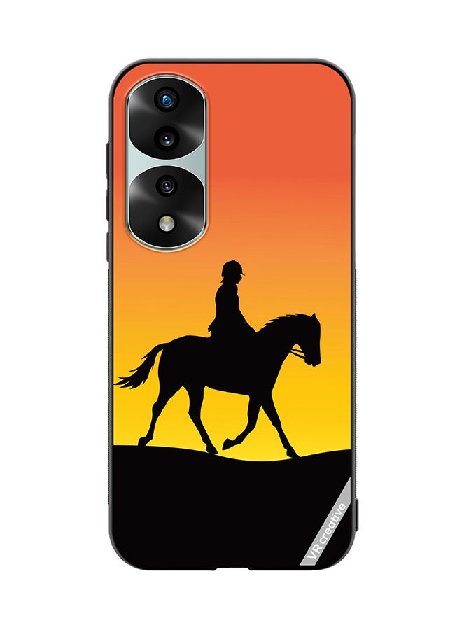 VR CREATIVE Protective Case Cover For Honor 70 Pro Horse Man Silhouette Design Multicolour - Image 1