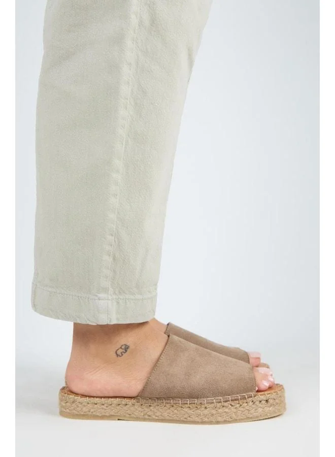 Manijero  Galena 2 Women's Leather Genuine Leather Single Strap Vizon Slipper for Women | Best Price UAE