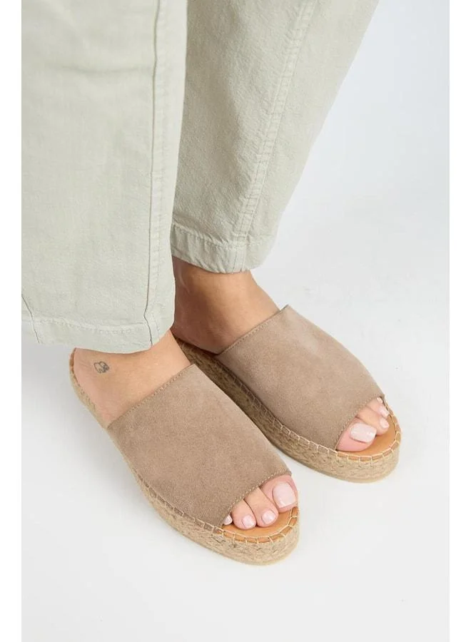 Manijero  Galena 2 Women's Leather Genuine Leather Single Strap Vizon Slipper for Women | Best Price UAE