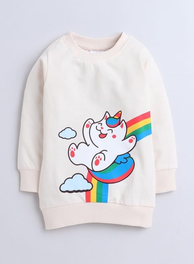 BUMZEE سويت شيرت قطني بأكمام طويلة للبنات من بامزي، لون كريمي، مناسب للأعمار من 18 إلى 24 شهرًا (Peb9693E-crm) - Image 4