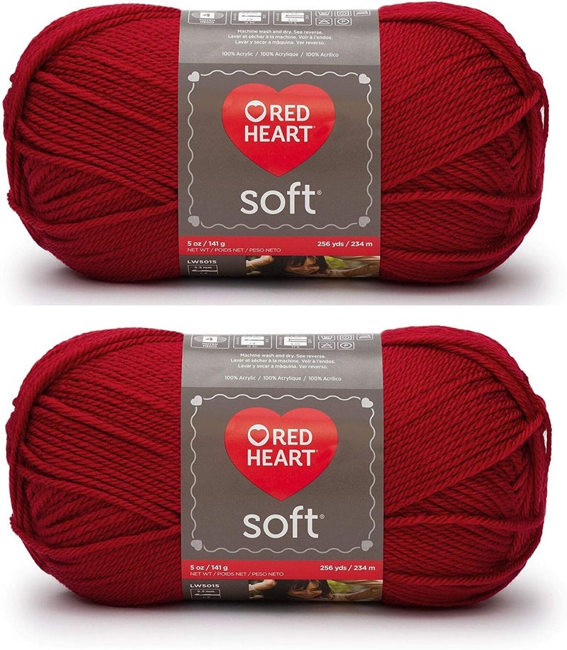 Bulk Buy: Red Heart Soft Yarn (2-Pack) (Really Red)
