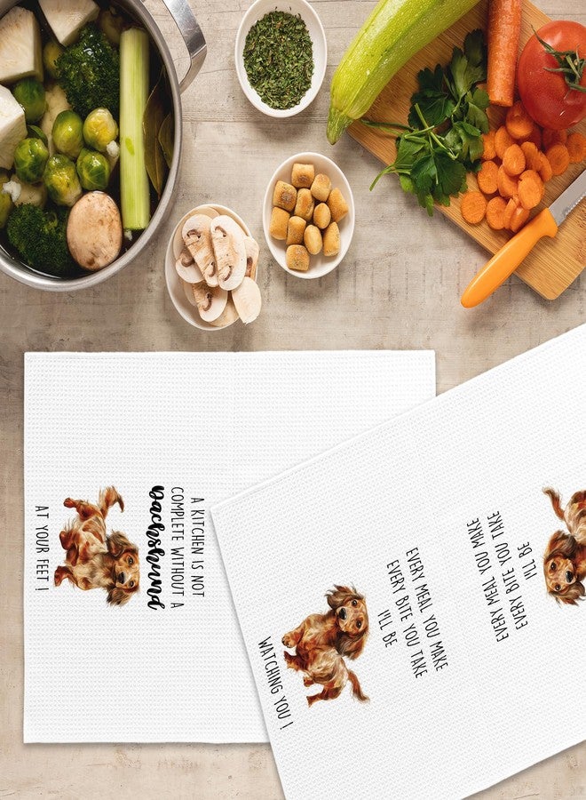 Mcehtle Dachshund Dog Kitchen Towels Set of 2, Funny Dog Kitchen Decor, Dogs Gifts for Women Men Hand Towel, Pet Owner Gift Decorative Tea Towels Dish Towel 16x24 Inch - Image 5