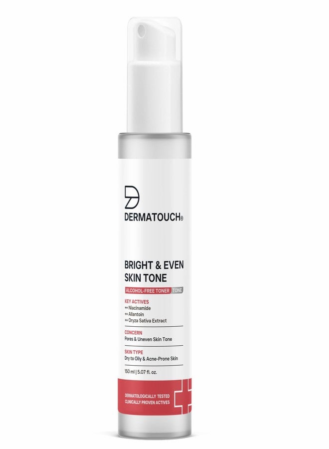 DERMATOUCH BRIGHT & EVEN SKIN TONE ALCOHOL FREE TONER with 3% Niacinamide - Face Toner for Dullness, Dehydration & Open Pores/Suitable for All Skin Types 150ml - Image 1