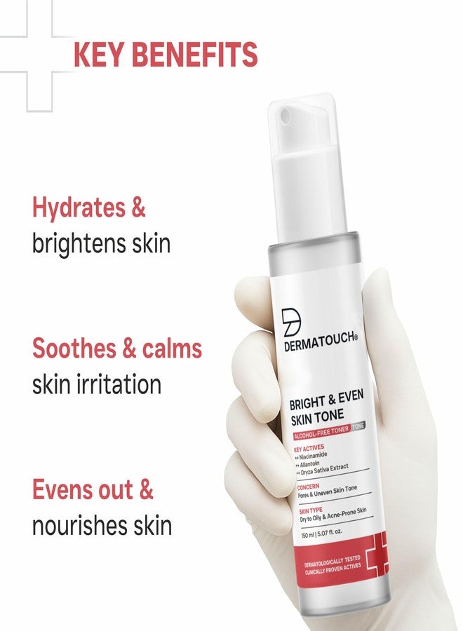 DERMATOUCH BRIGHT & EVEN SKIN TONE ALCOHOL FREE TONER with 3% Niacinamide - Face Toner for Dullness, Dehydration & Open Pores/Suitable for All Skin Types 150ml - Image 4